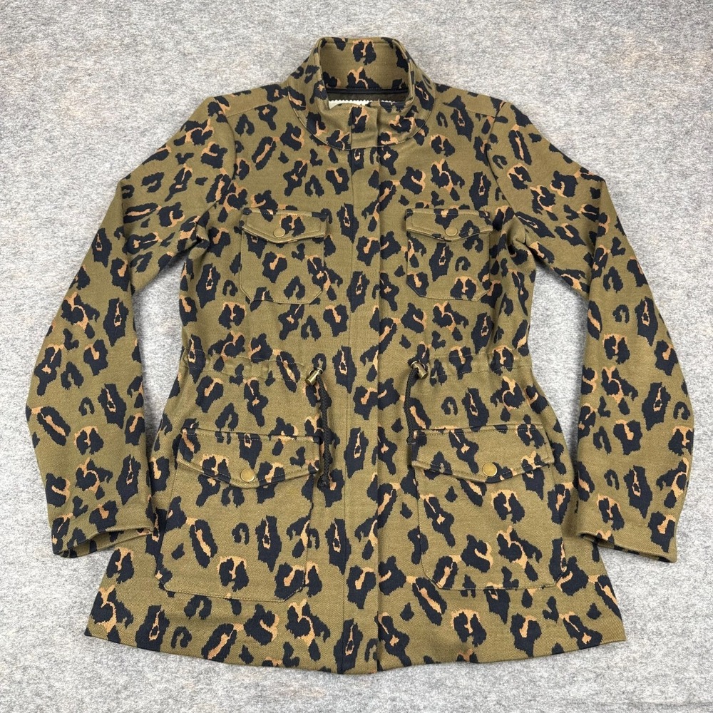 Anthropologie Tabitha Leopard Print Jacket‎ Full Zip Cinch Waist Womens XS